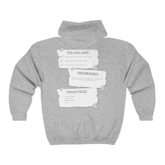 Reminder Notes Full Zip Hooded Sweatshirt