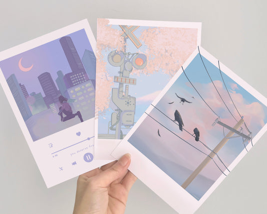 Aesthetic Japan Pastel Postcard Prints