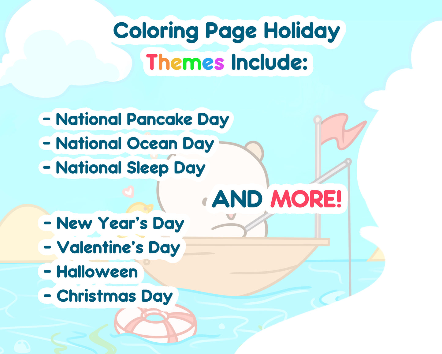 Cute Holidays: Cozy Coloring Book (PDF)