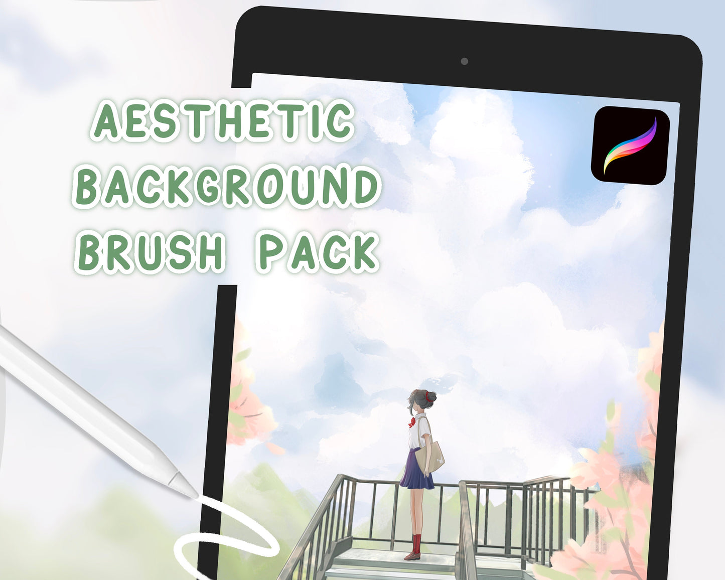 Aesthetic Anime Background Brush Set