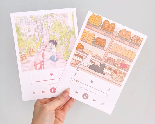 Aesthetic Playlist Postcard Prints