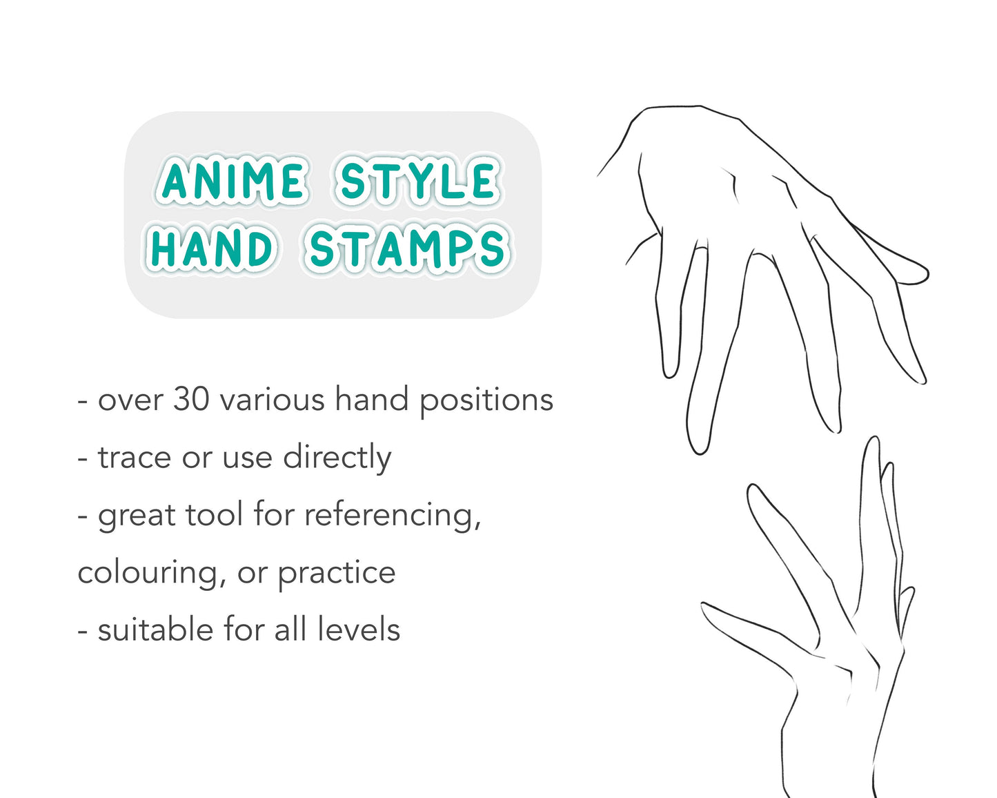 Anime Style Hand Stamp Brush Set