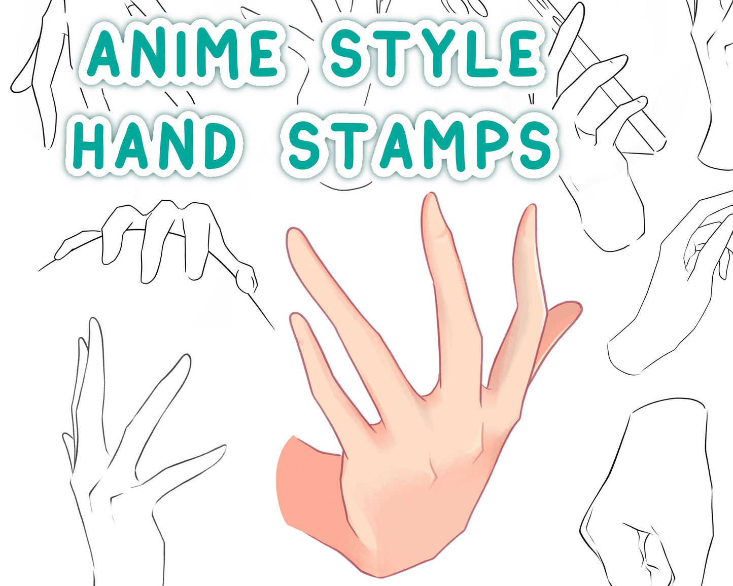 Anime Style Hand Stamp Brush Set