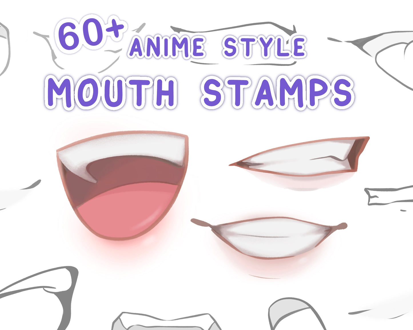 Anime Style Mouth Stamp Brush Set