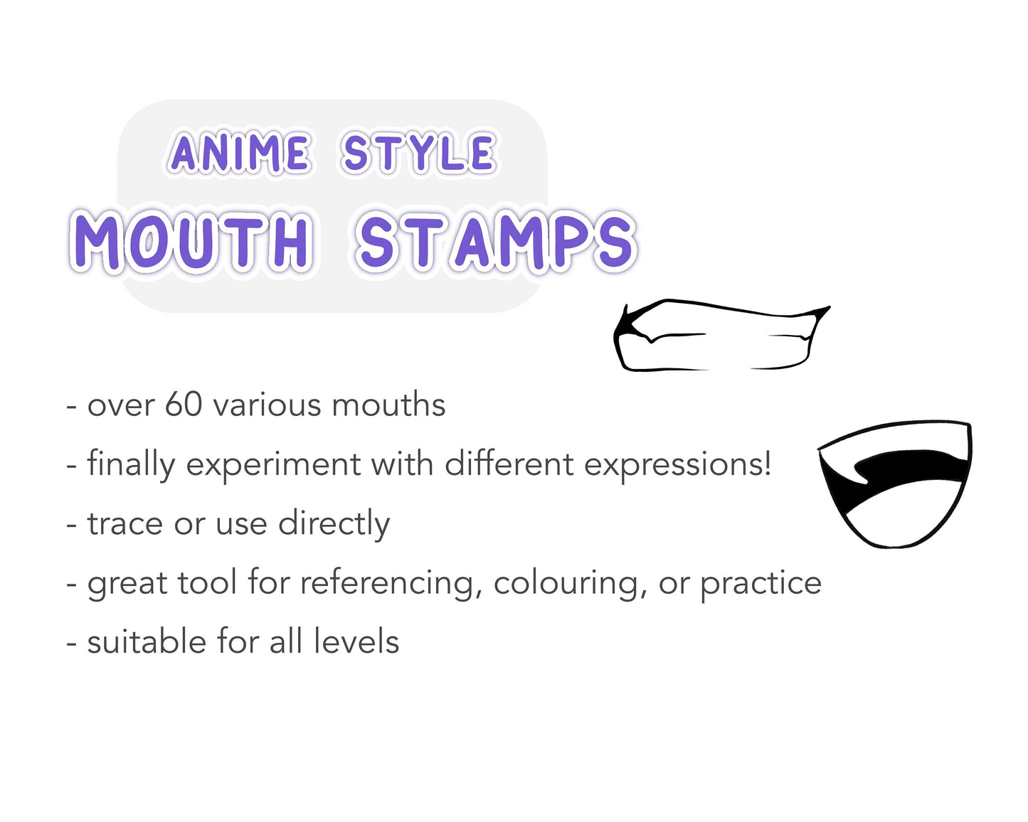 Anime Style Mouth Stamp Brush Set