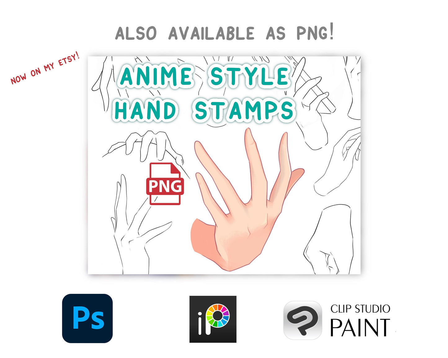 Anime Style Hand Stamp Brush Set