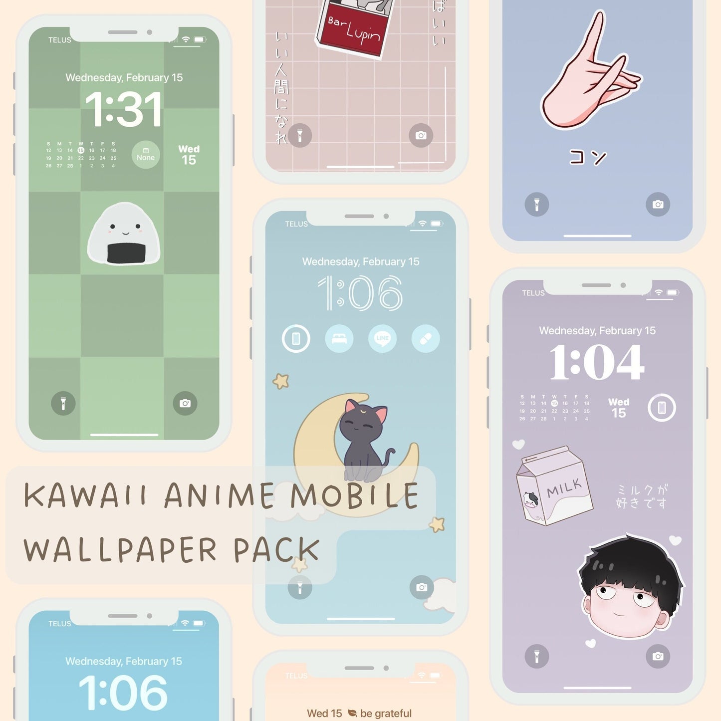 Kawaii Anime Inspired Phone Wallpaper Pack