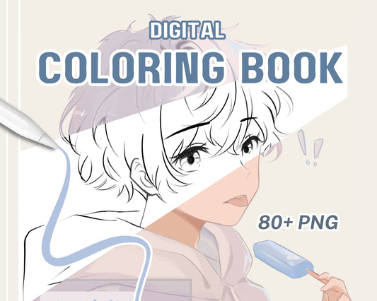 Coloring Book PNG Digital Download