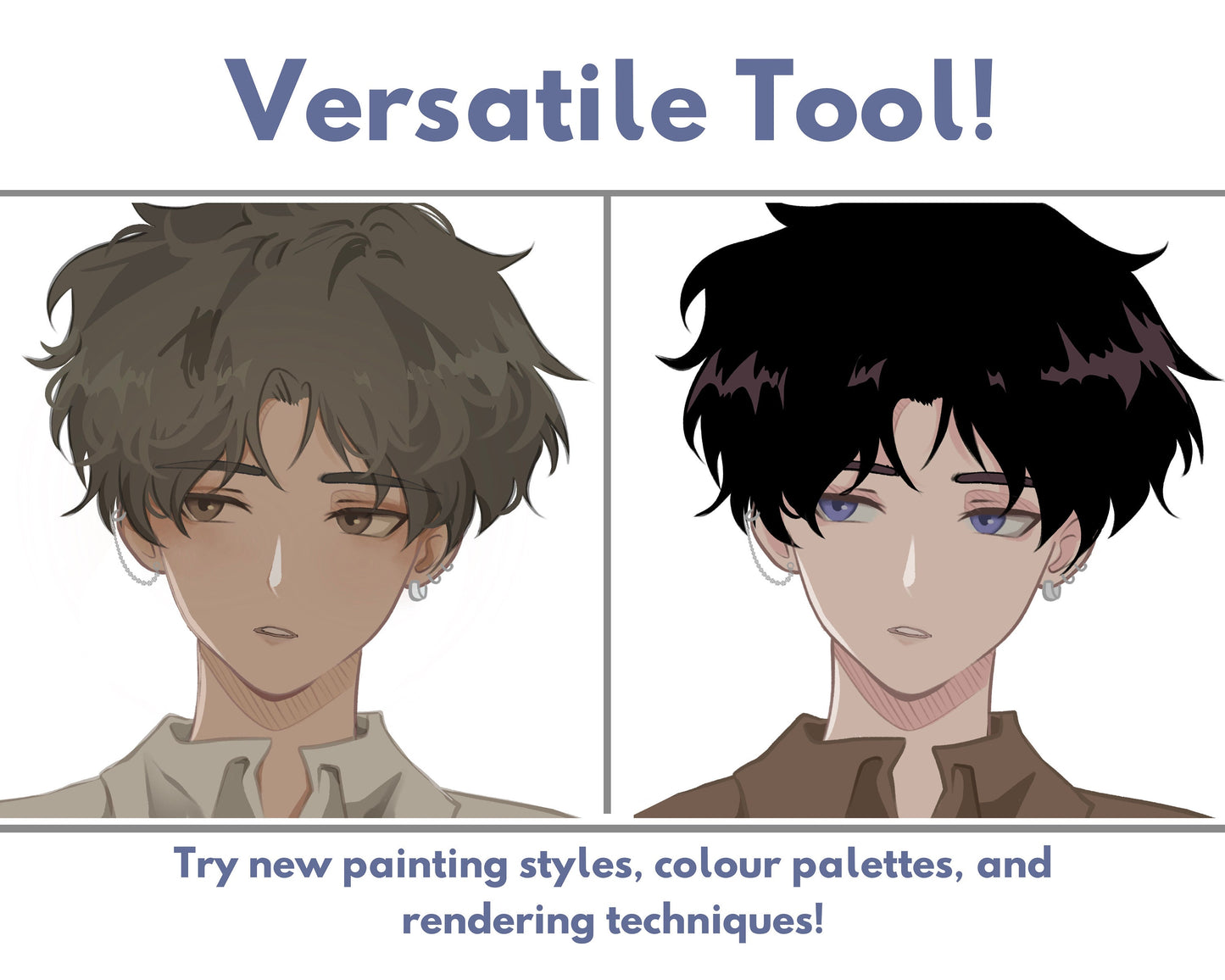 Manga Webtoon Style Head Stamp Set